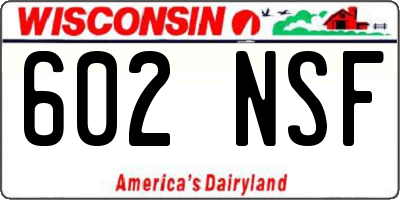 WI license plate 602NSF