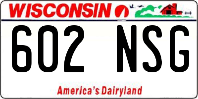 WI license plate 602NSG