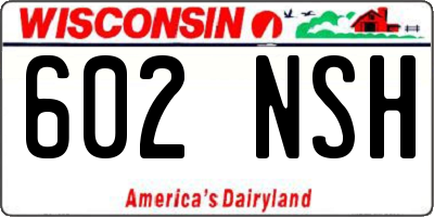 WI license plate 602NSH