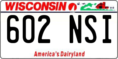 WI license plate 602NSI