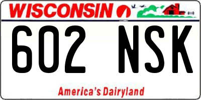 WI license plate 602NSK