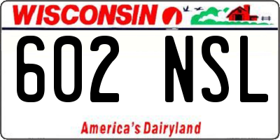 WI license plate 602NSL