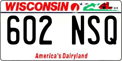 WI license plate 602NSQ