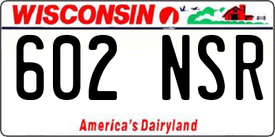 WI license plate 602NSR