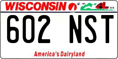 WI license plate 602NST