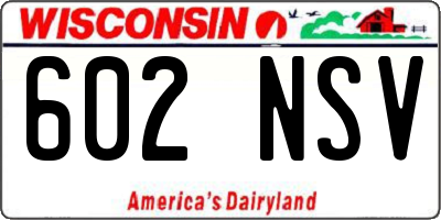 WI license plate 602NSV