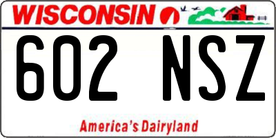 WI license plate 602NSZ