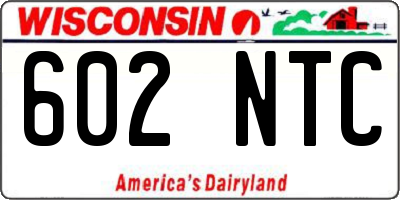 WI license plate 602NTC