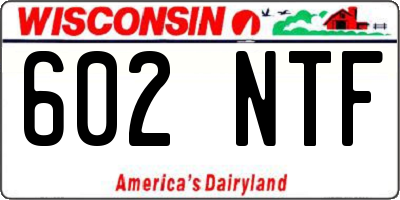 WI license plate 602NTF