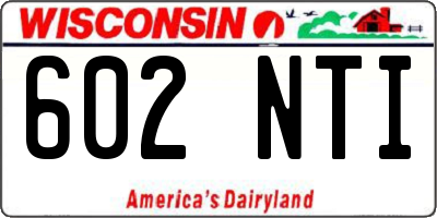 WI license plate 602NTI