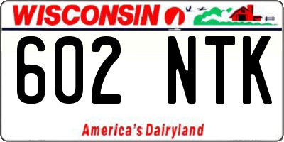 WI license plate 602NTK