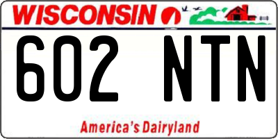 WI license plate 602NTN