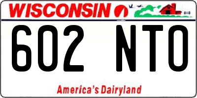 WI license plate 602NTO