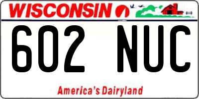 WI license plate 602NUC