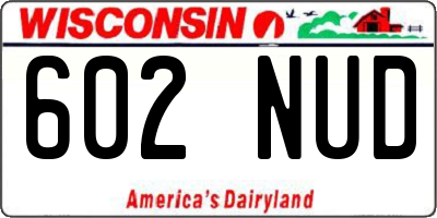 WI license plate 602NUD