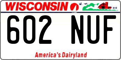 WI license plate 602NUF