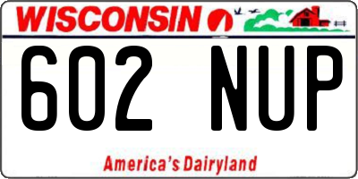 WI license plate 602NUP
