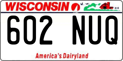 WI license plate 602NUQ