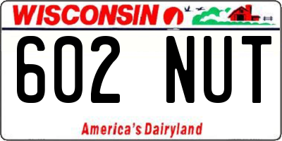 WI license plate 602NUT