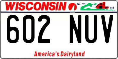 WI license plate 602NUV