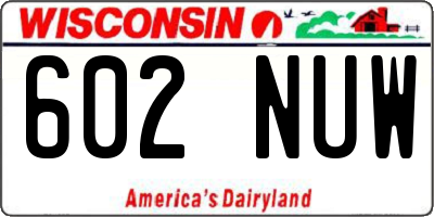 WI license plate 602NUW