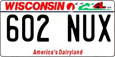WI license plate 602NUX