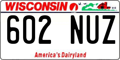 WI license plate 602NUZ