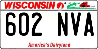 WI license plate 602NVA