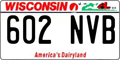 WI license plate 602NVB