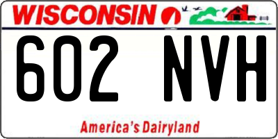 WI license plate 602NVH