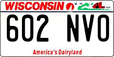 WI license plate 602NVO