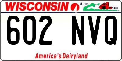 WI license plate 602NVQ