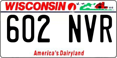 WI license plate 602NVR