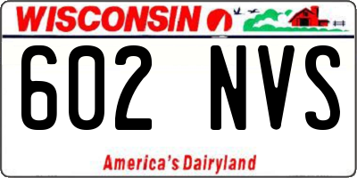 WI license plate 602NVS