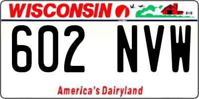 WI license plate 602NVW