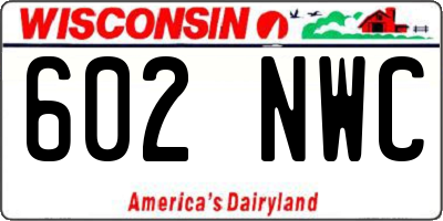 WI license plate 602NWC