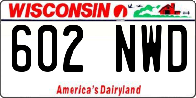 WI license plate 602NWD