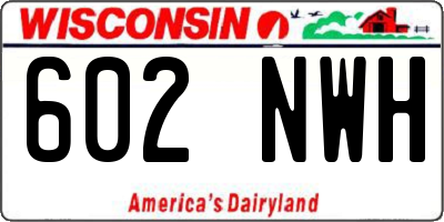 WI license plate 602NWH