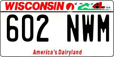 WI license plate 602NWM