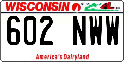 WI license plate 602NWW