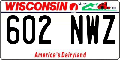WI license plate 602NWZ
