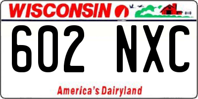 WI license plate 602NXC