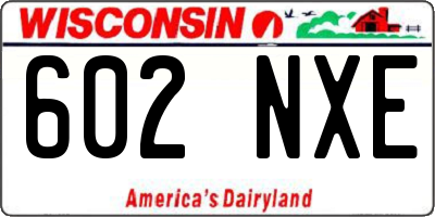 WI license plate 602NXE