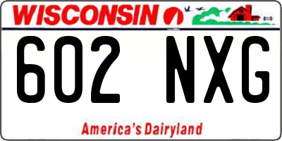 WI license plate 602NXG