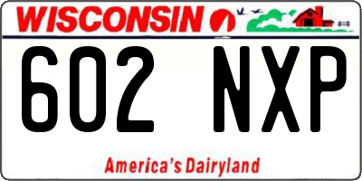 WI license plate 602NXP