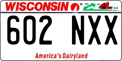 WI license plate 602NXX