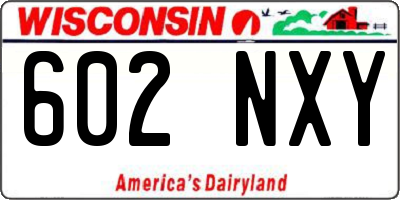 WI license plate 602NXY