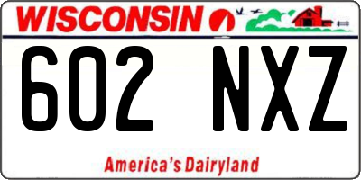 WI license plate 602NXZ