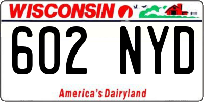 WI license plate 602NYD
