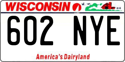 WI license plate 602NYE